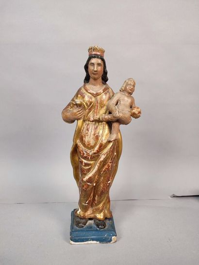 Virgin and Child
Polychrome and gilded wood...