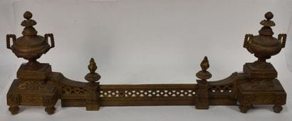 Four andirons with bronze firebars, Louis...