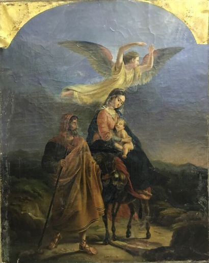 French school XIXth century
Flight to Egypt
Oil...