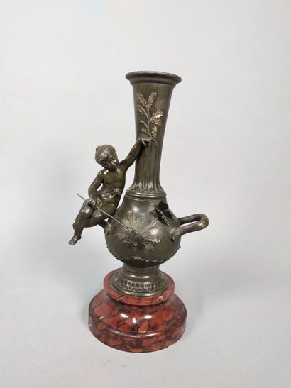 After FERRAND Ernest Justin 
Bronze vase...