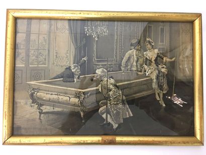 BALL GAMES, BILLIARDS. 
A. de VIAENE. (1865-1941)....