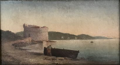 French school of the 19th century
Lake landscape...