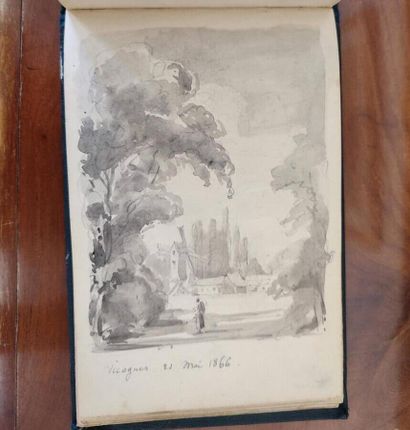 Album amicorum or Travel Notebook circa 1860
Pencil...