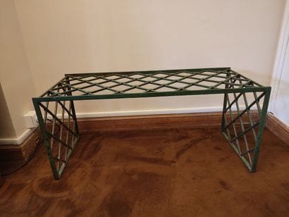 Table basse en fer forgé vert structure à...