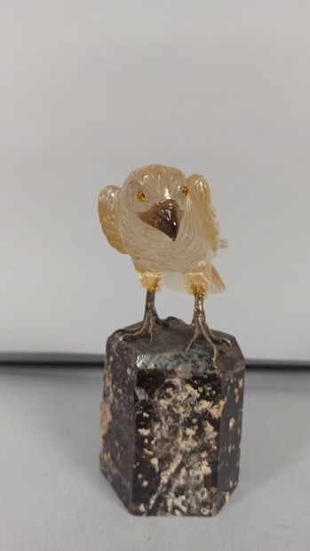 Bird in rock crystal,
Height. Height : 15...