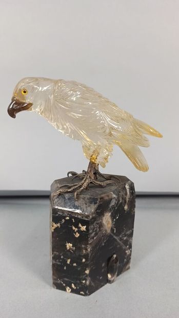 Bird in rock crystal,
Height. Height : 15...