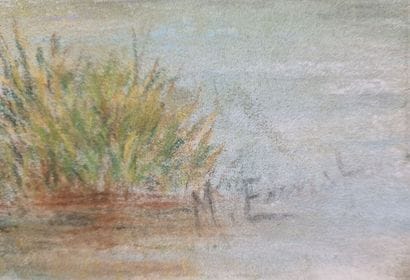 École moderne
Paysage à l'étang en automne
Pastel
Signée...
