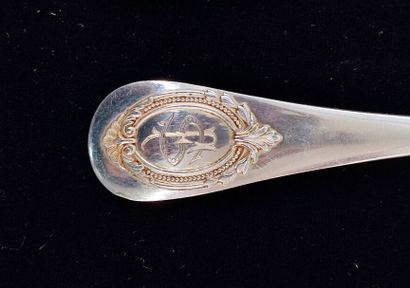 Six large silver cutlery with medallion decoration,...