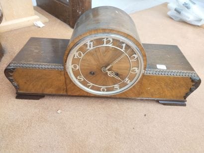 Veneer clock, circa 1940