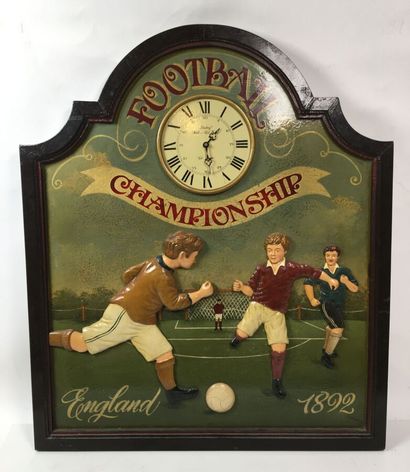 FOOTBALL. 
Painted wooden clock panel marked...