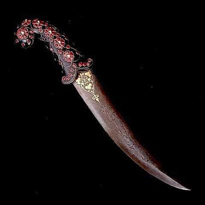 Indian Khanjar dagger with asymmetrical stock...