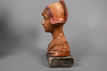 MODERN SCHOOL
Bust of a Dutch woman 
Polychrome...