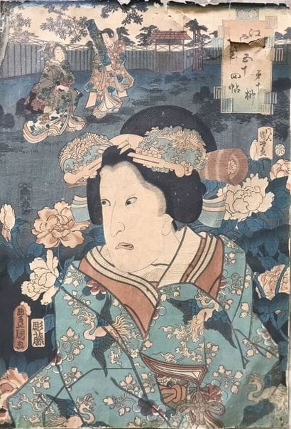 JAPON
Ensemble de cinq estampes