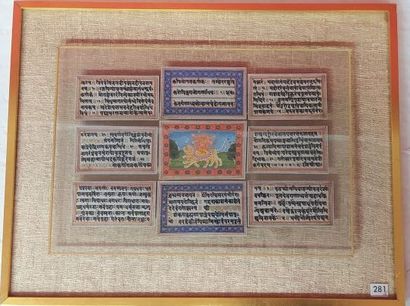 INDE
Ensemble de huit pièces encadrées avec...