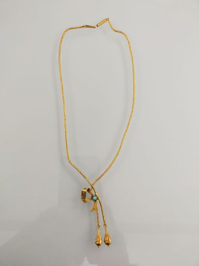 Flexible necklace in 18k yellow gold with...