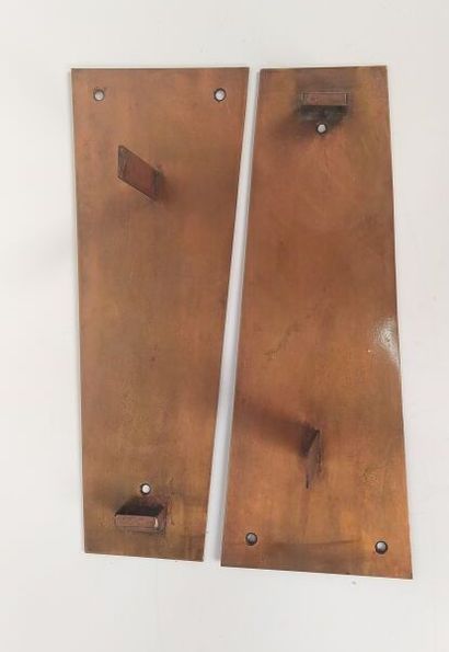 Pair of car lanterns in copper with eagle...