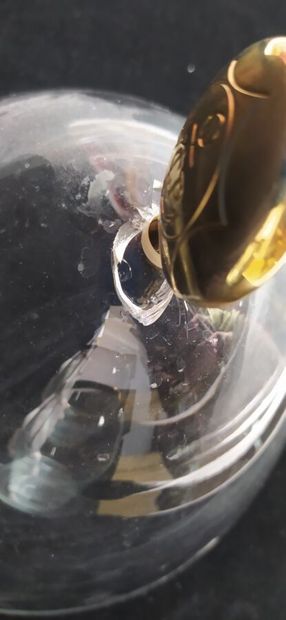 Glass and gilded metal champagne bucket Veuve...