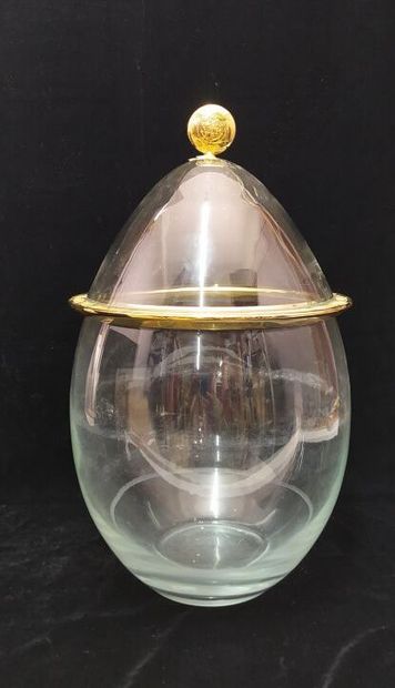 Glass and gilded metal champagne bucket Veuve...
