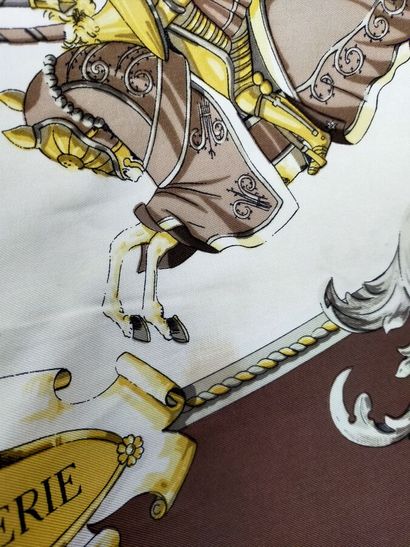 HERMES-PARIS
Three printed silk squares
-titled...