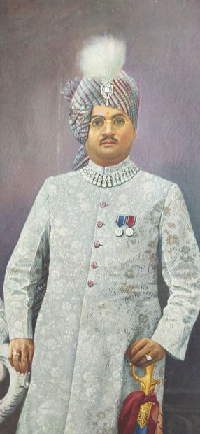 DARUNSALA (?)
Portrait de dignitaire en pied
Toile,...