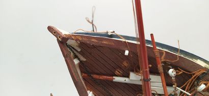 Antique model of a boat in a suitcase 
Height...