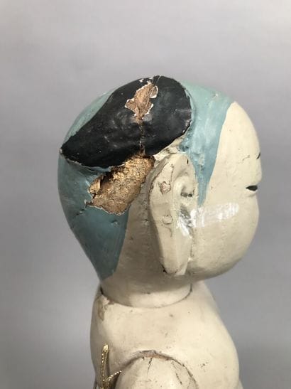 Japon, XXe
Figurine aux bras articulés en...