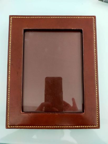 HERMES PARIS
Brown leather frame
signed
Height...
