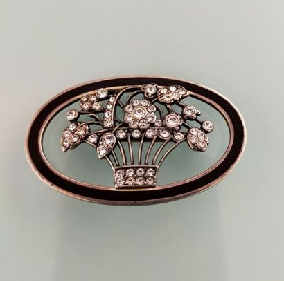 Flower basket brooch