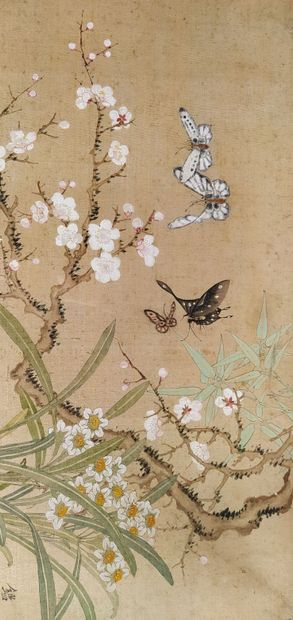 Estampe japonaise représentant des banches...