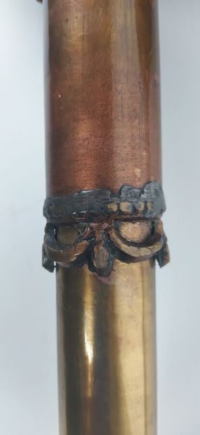 Pair of car lanterns in copper with eagle...