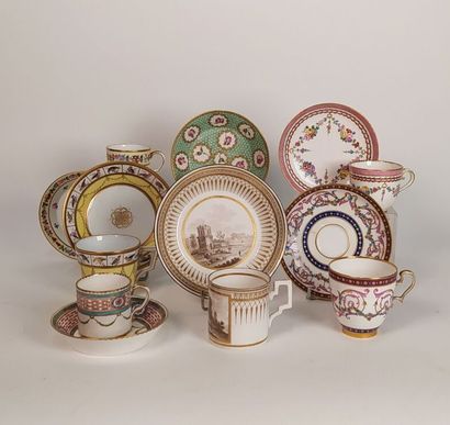 Collection of porcelain cups and saucers...