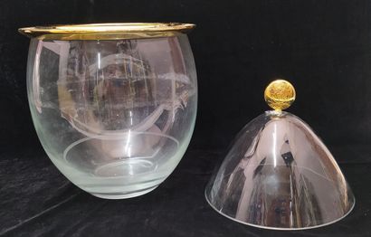Glass and gilded metal champagne bucket Veuve...