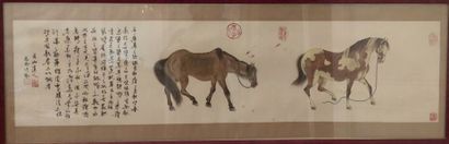 Ecole chinoise 
Chevaux 
Haut. : 126 ; Larg....