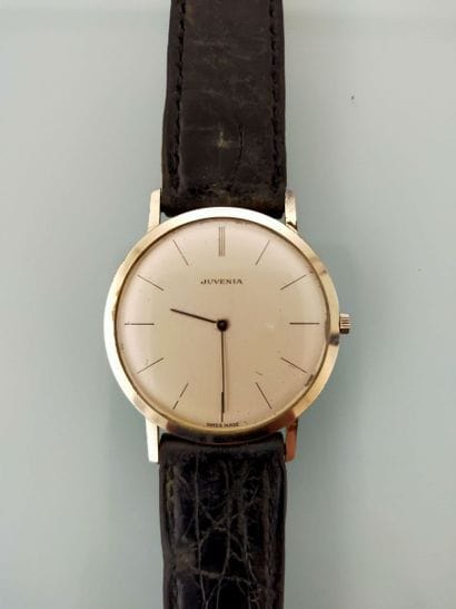 JUVENIA
Round men's watch in metal, leather...