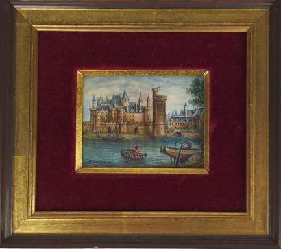 Two miniatures in red velvet frame 
Views...