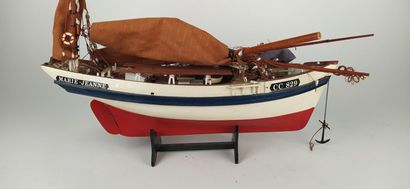 Antique model of a boat in a suitcase 
Height...