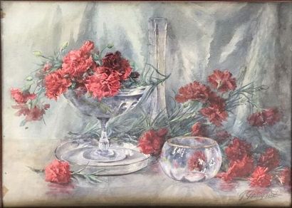 G. PENIGAUD
Nature morte aux bouquet de oeillets
Nature...