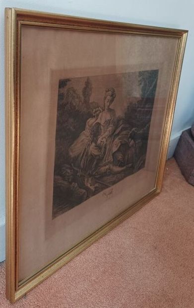 A la manière du XVIIème, femme, gravure encadrée
44,5...