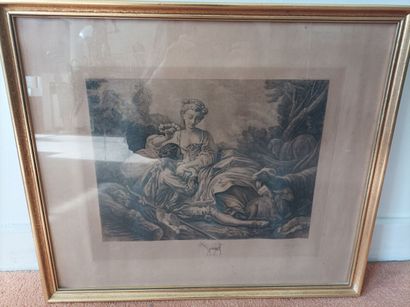 A la manière du XVIIème, femme, gravure encadrée
44,5...