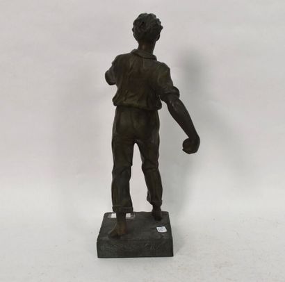 BALL GAMES. 
English bowls player.
Sculpture...