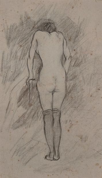 CREBASSA Edouard 
Nude with stockings and...
