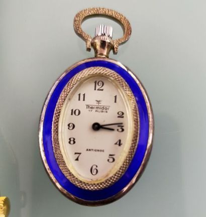 Set of 2 neck watches and metal wrist wa...