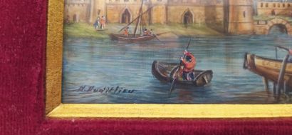 Two miniatures in red velvet frame 
Views...