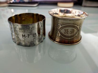 Two silver napkin rings 
Weight : 68 gr