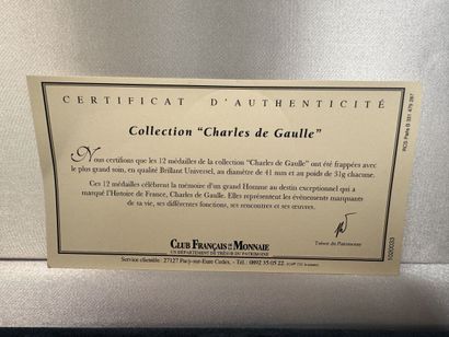Box of 12 medals, Charles de Gaulle collection,...