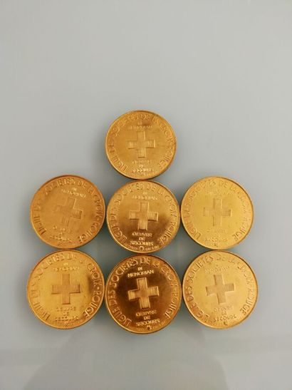 7 gold coins League of Red Cross Societies
Weight...