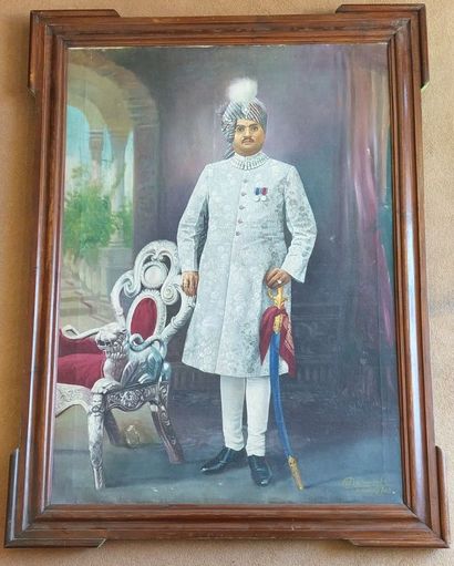 DARUNSALA (?)
Portrait de dignitaire en pied
Toile,...