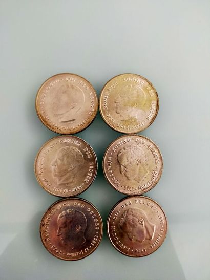 6 pieces of 250 Belgian Francs in silver
Weight...