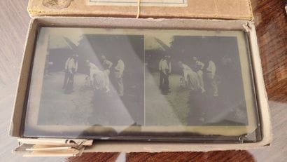 Ensemble de plaques photographiques gélatino-bromures...
