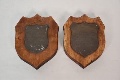 BALL GAMES 
Two pyrographed pewter patches...